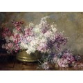Медна купа, пълна с бели и розови цветя (1940) РЕПРОДУКЦИИ НА КАРТИНИ
